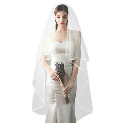 Véu de Noiva com Romântico Casamento Cabelo Cabelo Foto de Noiva Branco [XGOPTS] Véu, Longo, Elegante, Pente de Duas Camadas, Véu, Adorno de Cabeça, Ornamento,