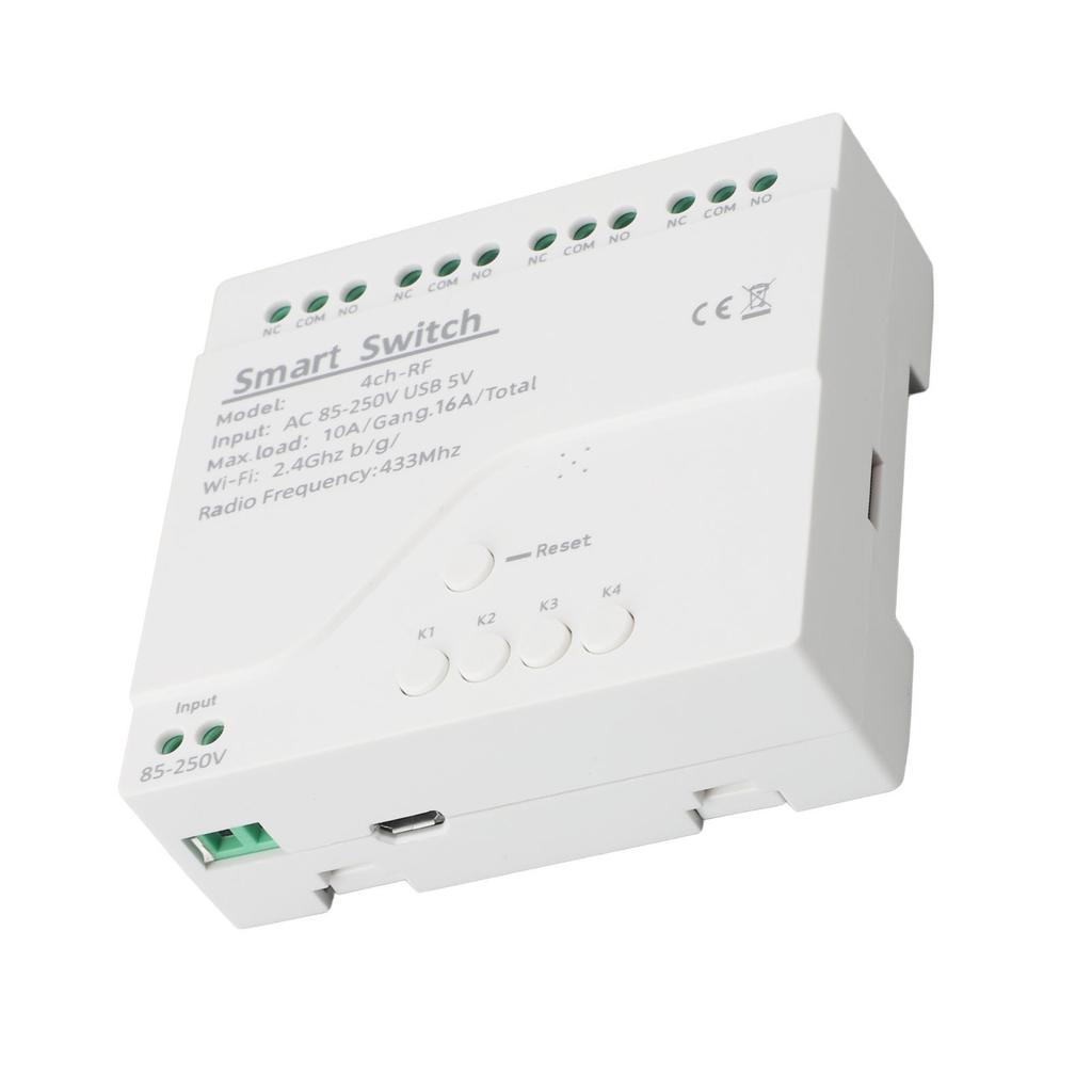 3500W 433mhz 4 Channel Intelligent Switch Timing Inching Interlock Remote Control Module Wireless Relay Switch 85V‑250V