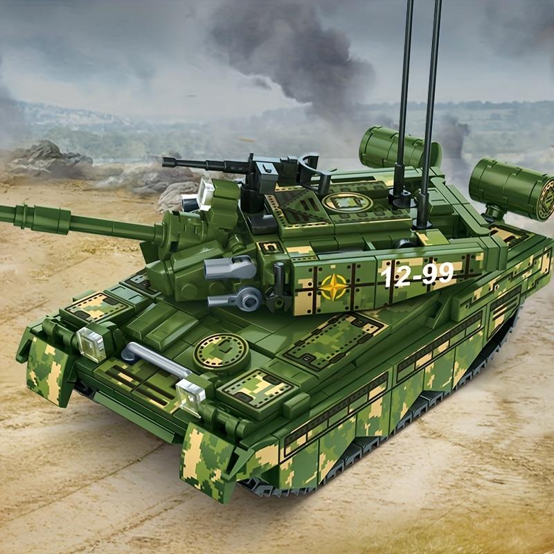 MOC 99A Main Battle Tank Military Challenger Leopard Panther Heavy Soldier Building Blocks Model Bricks Army Toys for Children