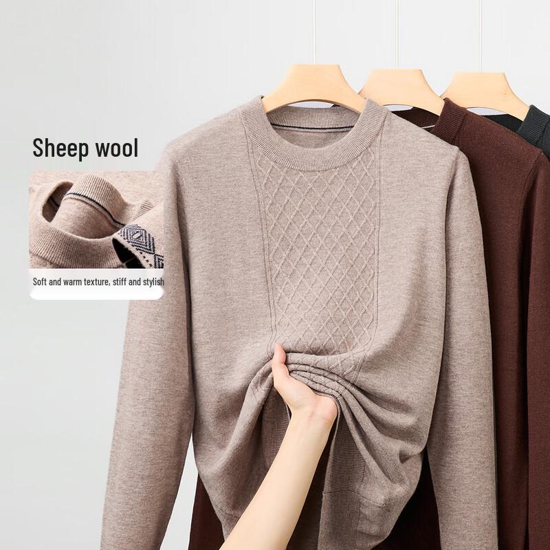 

Jinju Men s 100% Merino Wool Crew Neck Pullover Sweater XL