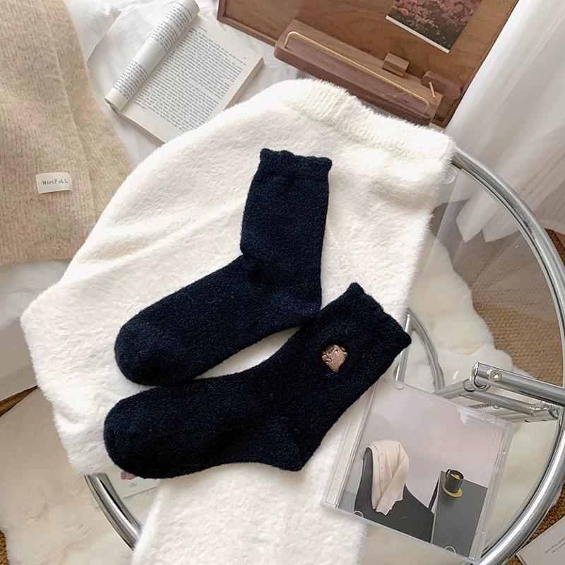 1/5 Pairs Cozy Hairy Mink Cute Capybara Mid-Calf Socks Women Autumn Winter Thicken Warmer Socks Sleep Floor Home Fluffy Sockings