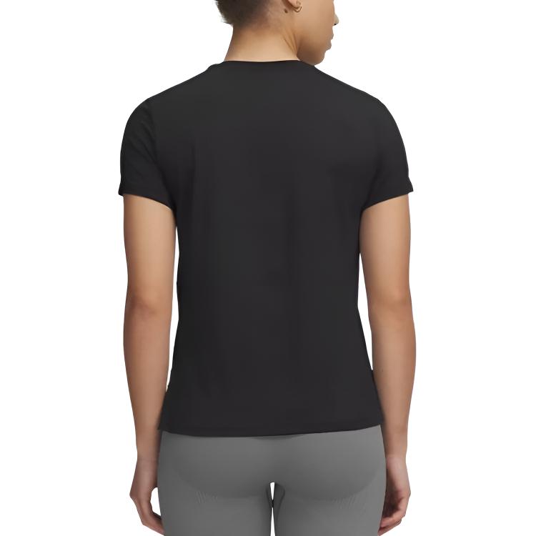 Under Armour Short Sleeve Pullover Crew Neck Solid Logo T-Shirt Women Tops 6010870-008