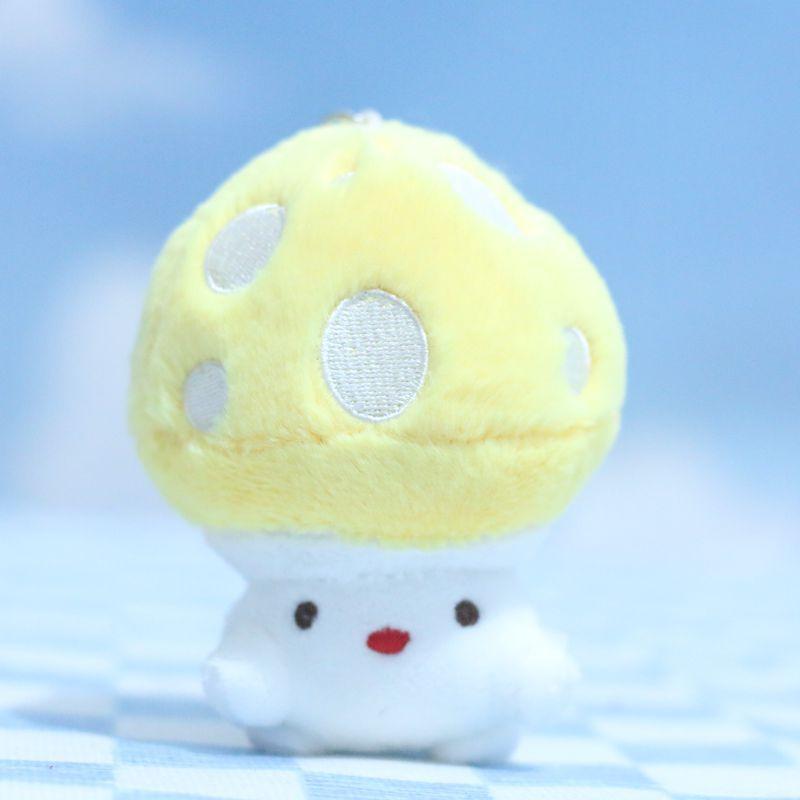 

Adorable Plush Dopamine Mushroom Doll Keychain Cute Soft Toy Bag Accessory Charm жёлтый
