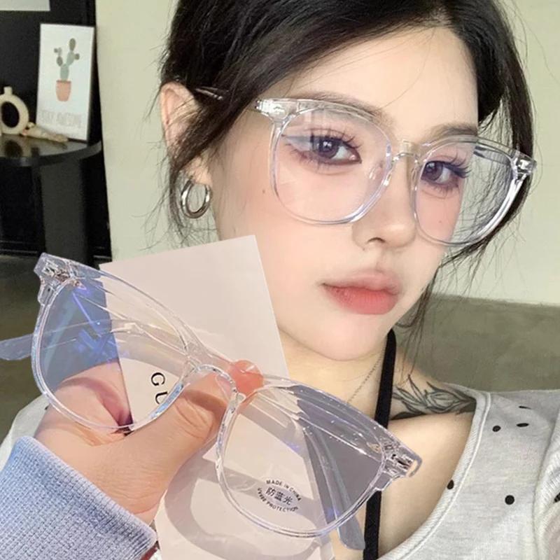 Simple Large Frame Blue Light Filteringweight Glasses Unisex Fashionable Square Black Transparent Eyeglasses Timeless Optical Spectacle Eyewear