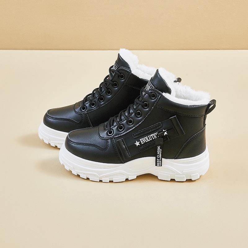 

Женские зимние теплые плюшевые сноубутсы большого размера, утепленная подкладка, ботильоны, цельные кожа и мех, нескользящие, для пеших прогулок, спортивные, ботинки Мартин 40