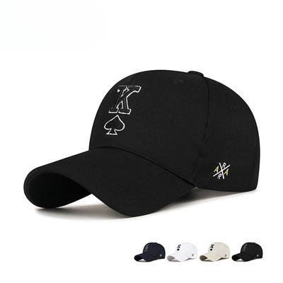 Frühling und Herbst Bestickte Spielkarten Pik K Buchstaben Baseballkappen Sonnenschutz und Sonnenschutz Baseballkappen