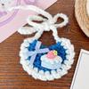 Peanut & Penguin Pattern Hand‑Crocheted Mini Pet Bib Cute Cartoon Saliva Towel for Kittens Small Dogs
