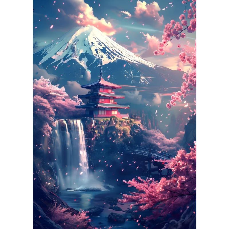 Estetică Japoneză Arhitectură de Sanctuar Peisaj Forestier Postere de Artă Imprimare pe Pânză Imprimare Artizanală Living Dormitor Decor Acasă