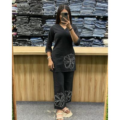 Indische Designer Partykleidung Oberteil Tunika Kurta Hose Kordel-Set Damen Bollywood Ethnisch SC-2335