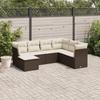 VidaXL Garden Lounge Set with Cushions 7 Pcs, Patio Sofas, Patio Furniture Set, Outdoor Furniture, Brown 3249832