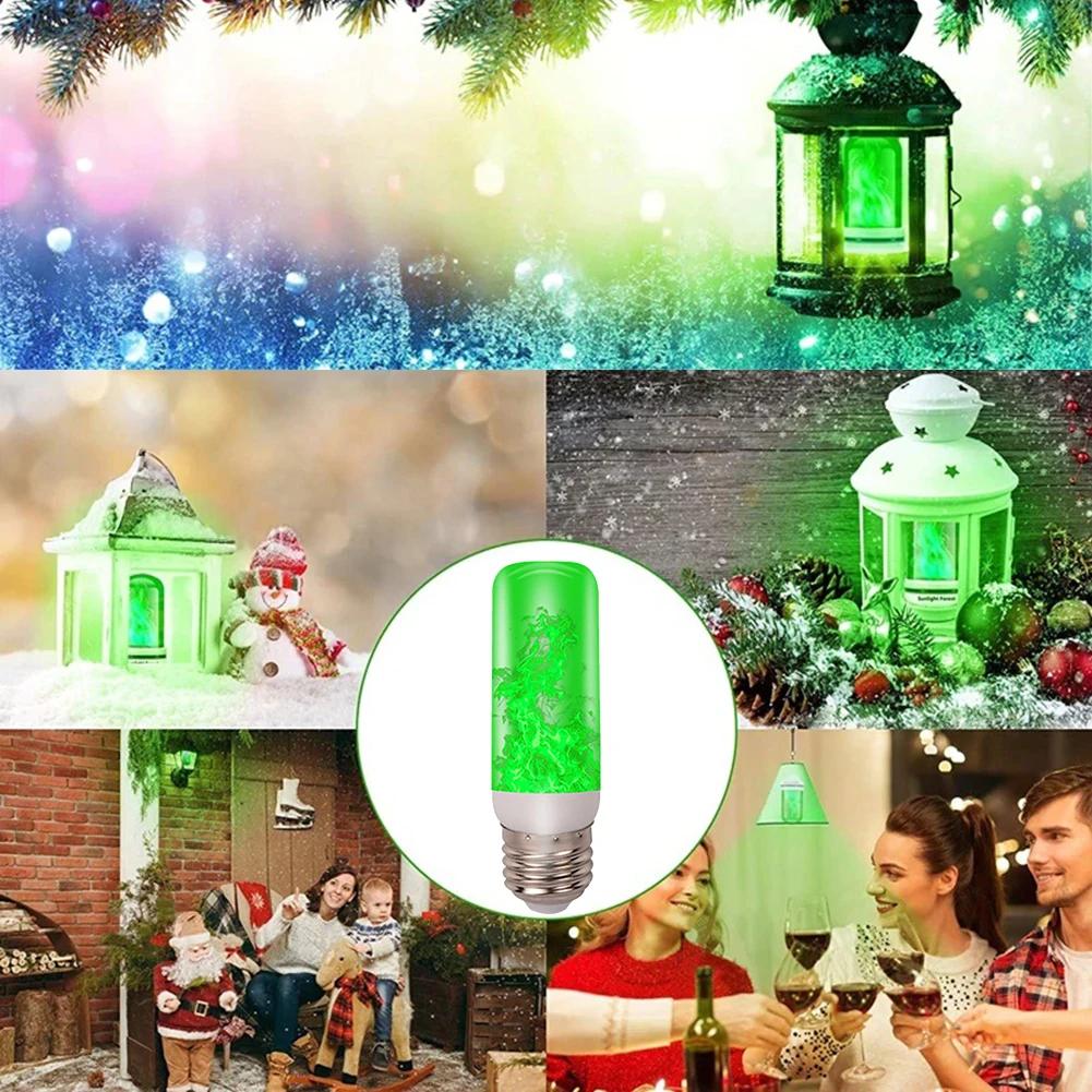 LED Flicker Flame Light Bulb Simulated Burning Fire Effect E27E26 Lamp Xmas Party Decorations Flickering Outdoor Four mode Light