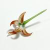 Ručně vyrobená skleněná dekorace z orchideje, ručně foukaná mini květinová ozdoba se stonkem, barevná květní figurka do domácnosti, kanceláře, interiéru...