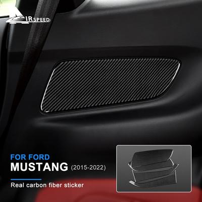 FLUGGESCHWINDIGKEIT Aufkleber Für Ford Mustang 2015-2022 RHD LHD Vorne Hinten Tür Auto Real Carbon Fiber Innen Trim Zubehör