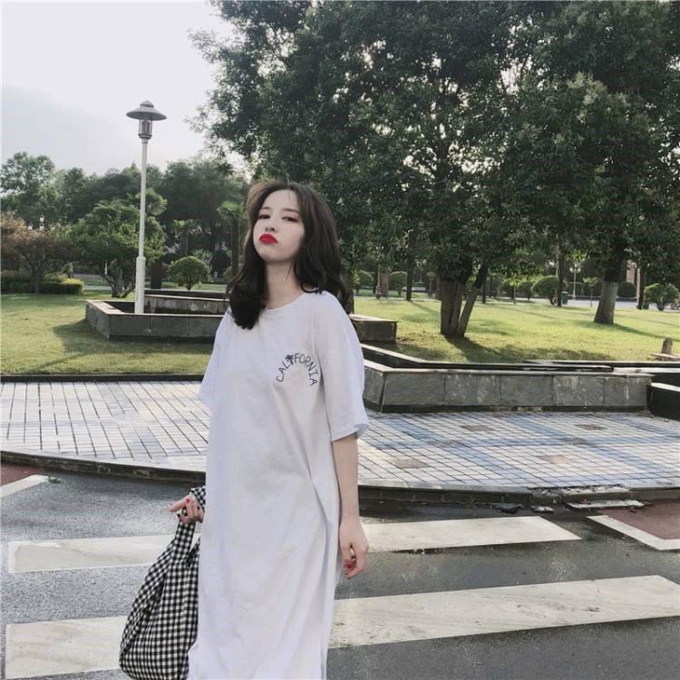 YYFS Women's Fashion Summer Spring 1/2 Sleeves O-Neck Loose Waistline Casual Dresses