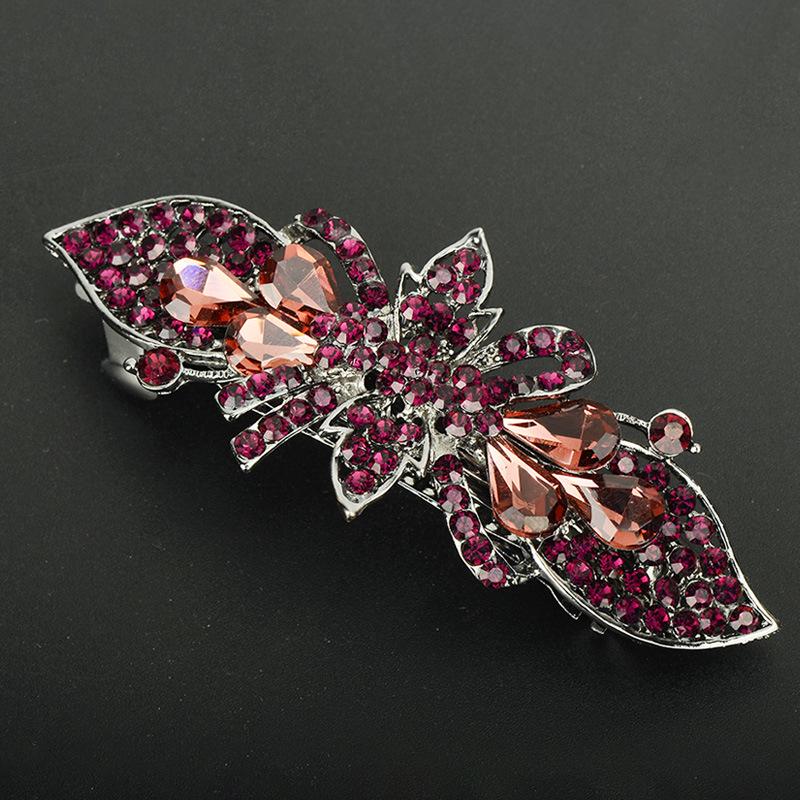 Korean Rhinestone Crystal Hair Clip for Women - Large Alloy Hairpin & Ponytail Accessory