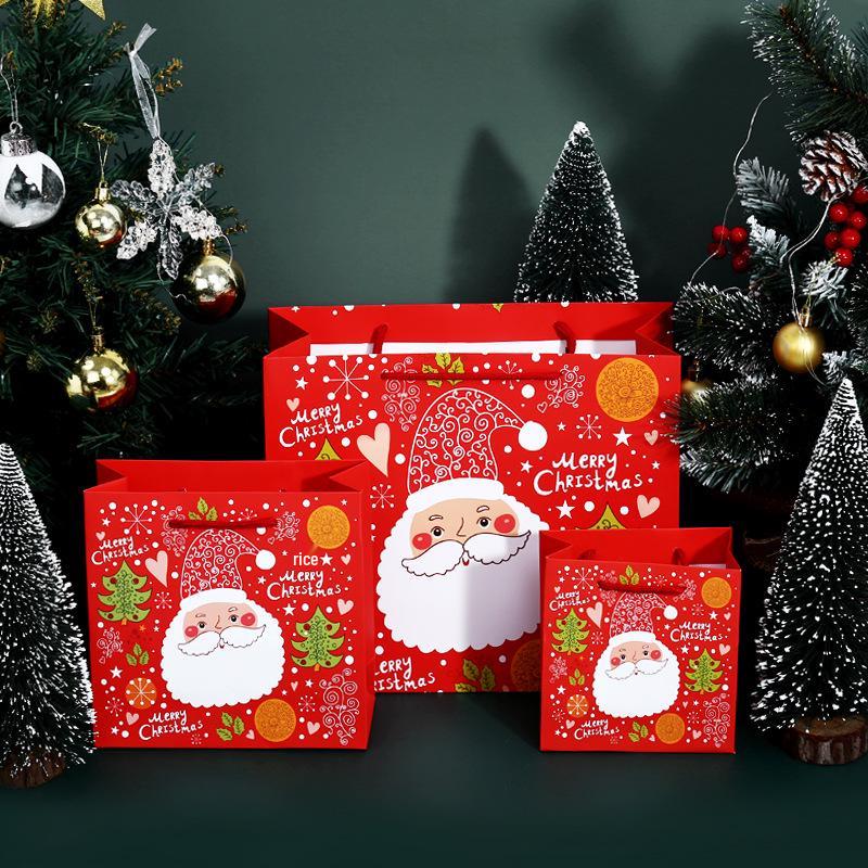 Red Christmas Gift Tote Bag for Christmas Eve Apple Packaging