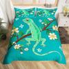 Eidechse Reptilien Bettbezug Geschenk für Jungen Mädchen Lustiges Gecko Bettwäscheset Full Queen Mikrofaser Niedliches Tiermotiv Bettdeckenbezug