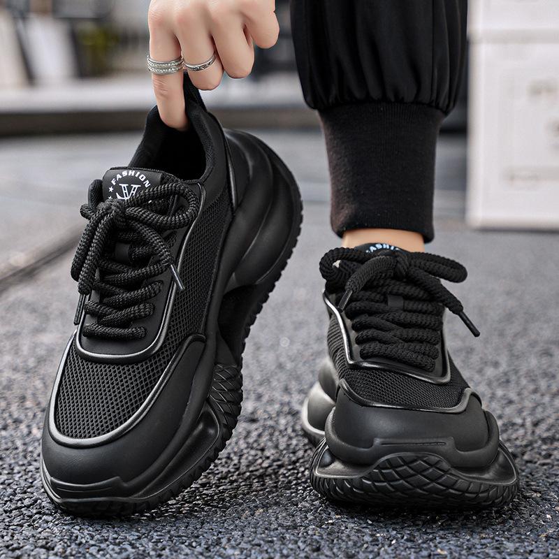 Fashion Sneakers Mens Summer Thick-Soled Heightening Running Shoes Mesh Breathable Lightweight Mesh Shoes Zapatillas deportivas hombres