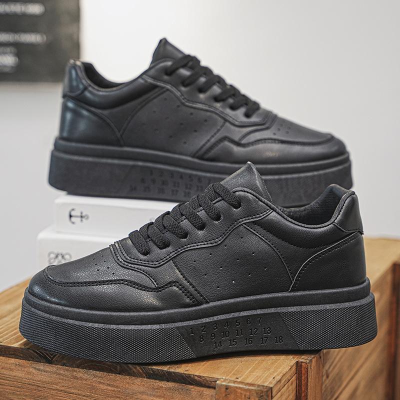 

Мужские кеды для скейтборда Модные кожаные мужские повседневные туфли Белые кроссовки на платформе для бега Дышащие теннисные туфли Толстая спортивная обувь 39