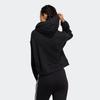 Adidas Neo Logo Print Cropped Sports Hoodie Women Tops Black GP5591