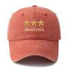 A Stylish And Versatile Unisex Baseball Cap Featuring a Printed Design with Three Stars Representing ARGENTINA This Classic Ret