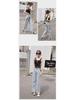 Retro High-Waist Wide-Leg Jeans im koreanischen Stil für Damen: Locker, Schmal, Fließend, Bodenlang, Perfekt für Frühling & Sommer.