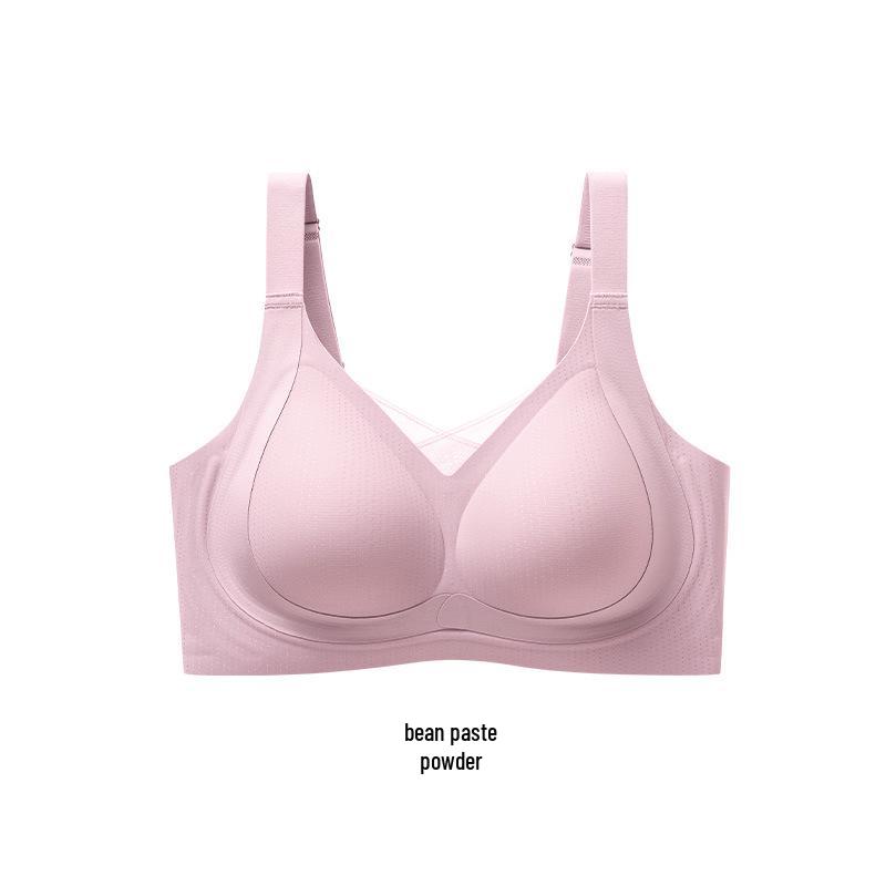 Plus Size Seamless Soft Support Jelly Strip Bra with Fixed Cup and Adjustable Anti-Sagging Feature