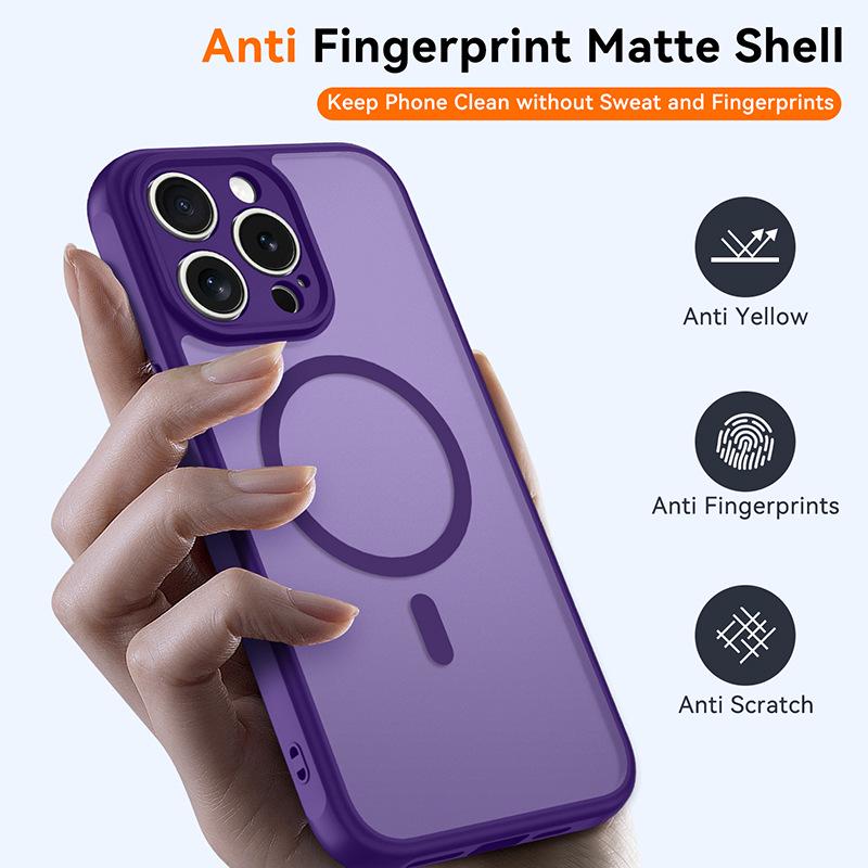 Apple 13 Pro Max Magnetic Magsafe Semi-transparent Frosted Skin-feel Phone Case