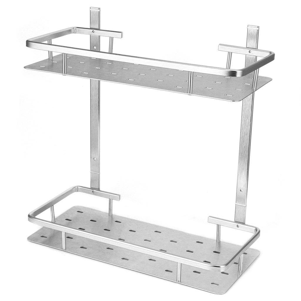 Space Aluminum Bathroom Shelf RustProof Shower Rack Kitchen Storage Basket for Home