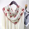 Cherry Girl Autumn/Winter Korean Style Real Silk & Wool Scarf - Warm Medium Square Shawl