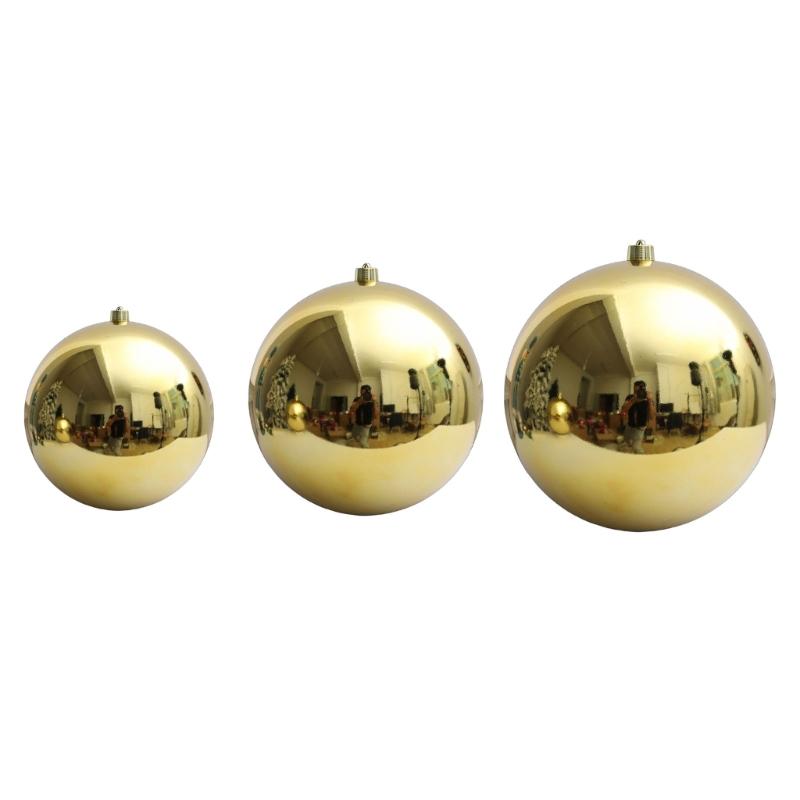Large Gloss Golden Christmas Ball Ornament Shatterproof Plastic Decorative Baubles For Christmas Tree Wreath Home Decoration