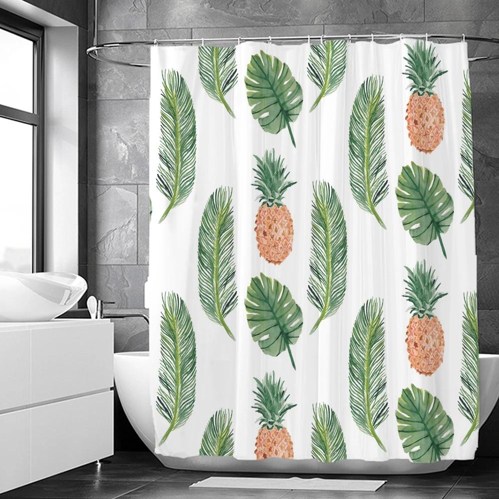 Elegant Flowers Shower Curtain 180x180cm Floral Shower Curtain Polyester Bath Curtain Bathroom Decor Machine Washable With Hooks