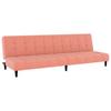 2 Seater Sofa Bed in Pink Velvet