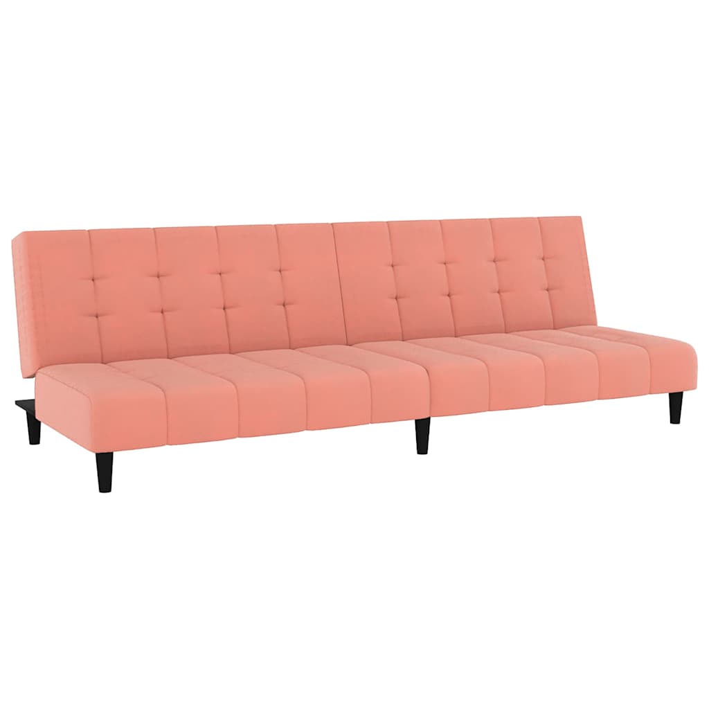 2 Seater Sofa Bed in Pink Velvet