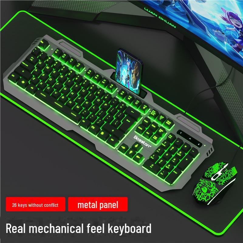 

Дротова механічна ігрова клавіатура та миша з USB для настільного комп ютера