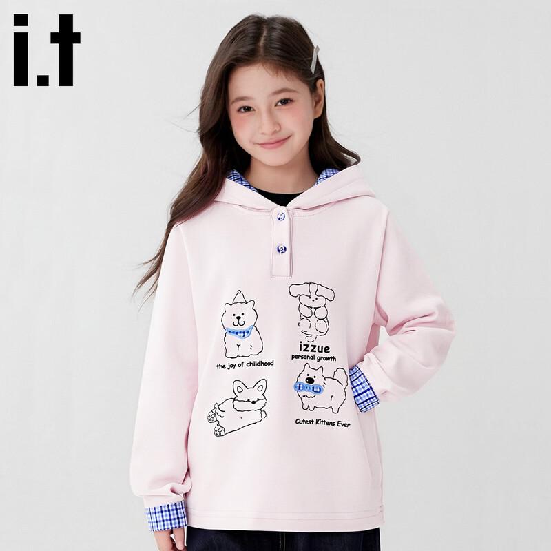 Izzue Girls Cartoon Print Hooded Pullover Sweatshirt 120