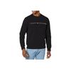 Tommy Hilfiger Solid Color Fleece Letter Print Pullover Straight Cut Round Neck Autumn Winter Sweatshirt Men Sweatshirt Black 78D8989-065