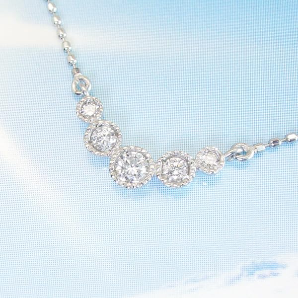 Venus Jewelry Platinum Natural Diamond Perfect Gift for Women Necklace,