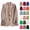 Women Fashion Long Sleeve Single Button Jackets Elegant  Lady Business Casual Blazers