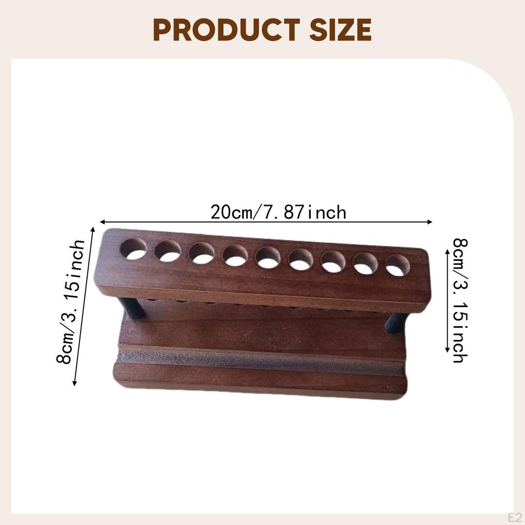 Elegant And Lightweight 9-slot Wooden Pencil Holder for Makeup Brushes, Ideal A Countertop Or