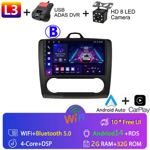 9" 2 Din 4G+WiFi Car Radio for Ford Focus Exi MT Mk2 MK3 2004-2011 Multimedia Player Android 13 GPS Navigation Head Unit