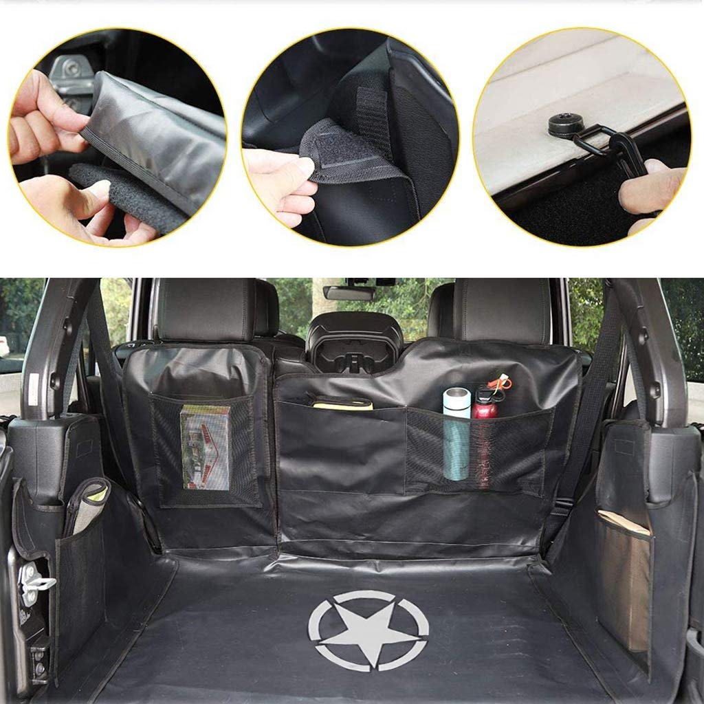 PSLER Car Rear Cargo Pet Trunk Rear Mat Seat Cover for Wrangler JK and JL Cover, Mat, Puppy, Waterproof, Heavy-Duty, Non-Slip (2007-2017) (2018-2019)