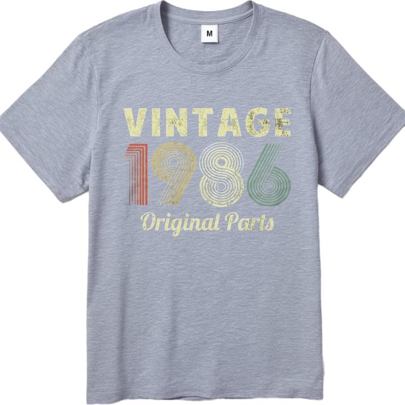 Cotton summer Teenagers t shirt Vintage 1986 Original Parts Short Sleeve Workout Oneck Top tees men cotton tshirt fashion tops