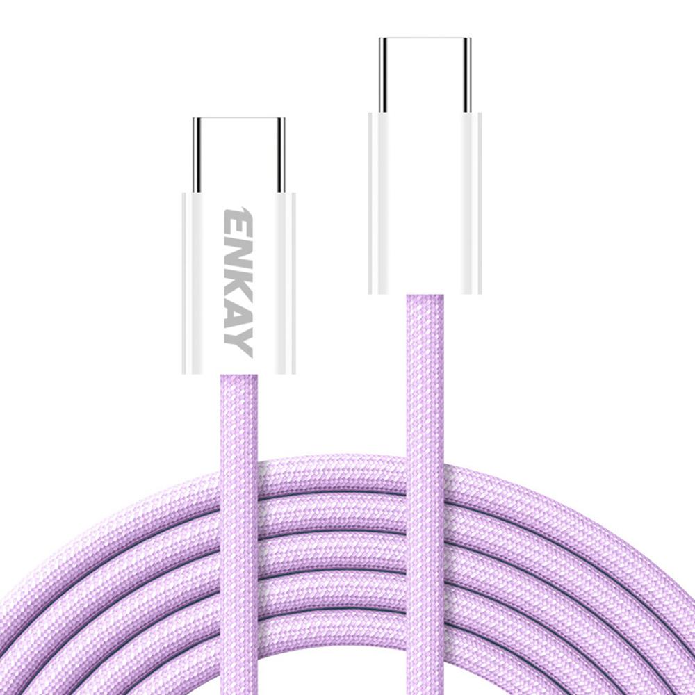 ENKAY 1.5m 60W Type-C to Type-C Fast Charging Cable Braided Phone Data Cord