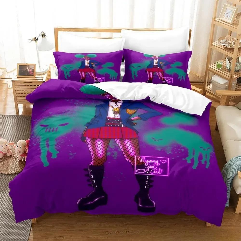 Nowy Komediowy Zestaw Pościeli Wendell & Wild Pojedynczy Bliźniaczy Pełny Queen King Size Zestaw na Łóżko Dorosły Dziecko Sypialnia Zestawy Poszewek na Kołdrę 3D Anime Łóżko