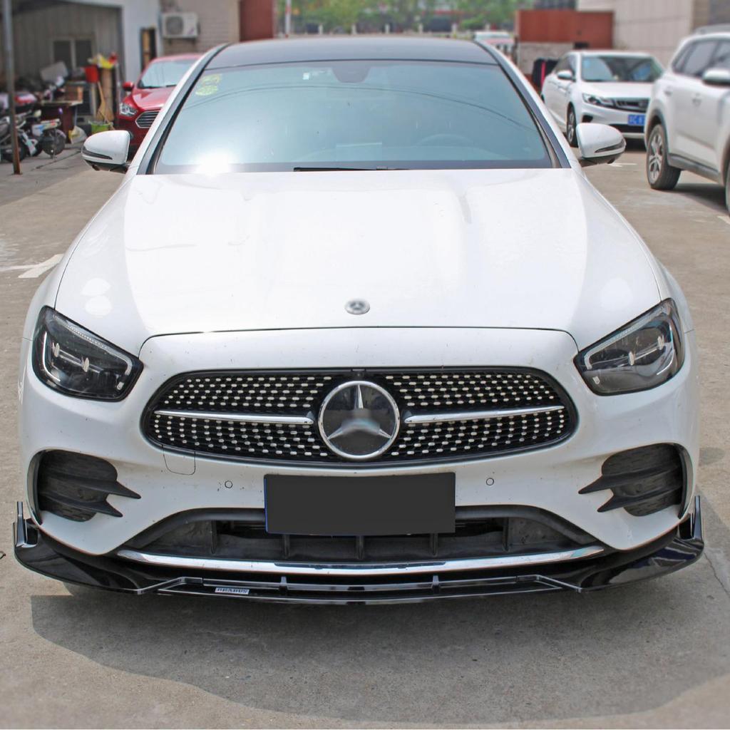 Compatible Front Lip Spoiler for 2020-2023 Mercedes-Benz E-Class W213 E300 E260 - Modified Car Body Kit