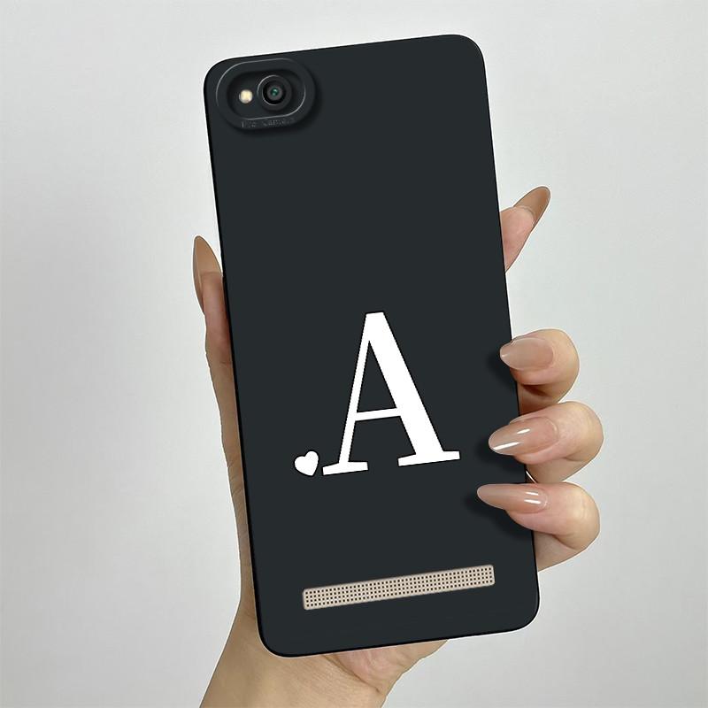 

For Xiaomi Redmi 4A Redmi 5A Redmi 4X Case Cute Initial Letters Square Silicone Soft Cover For Xiaomi Redmi 4A 5A 4X Phone Cases Redmi 4X