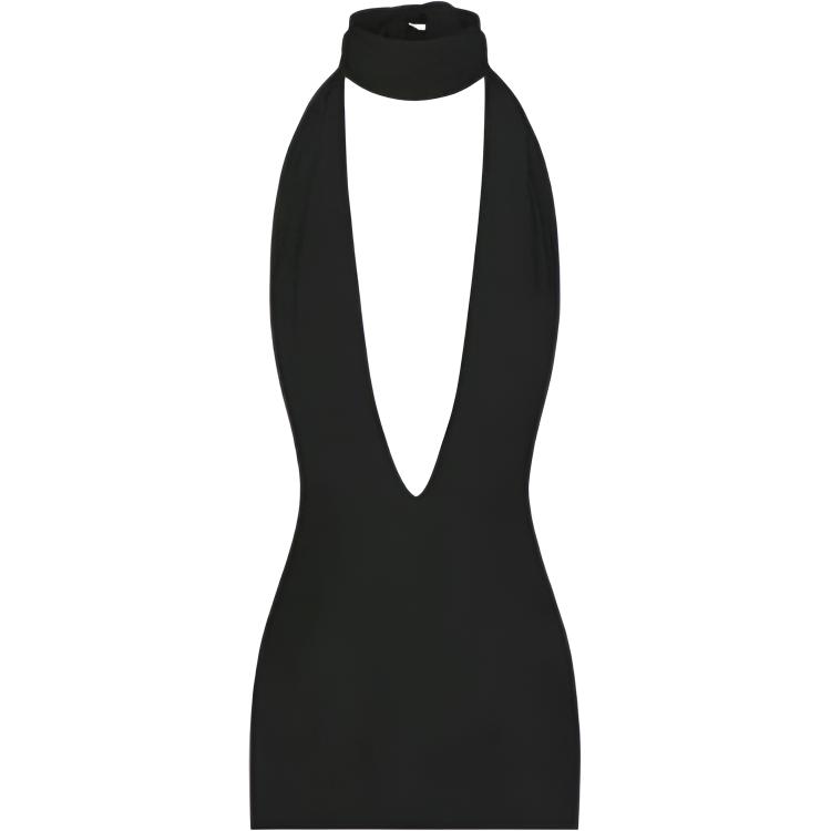 SKIMS Summer Mesh Deep Plunge Long Dress Women dress Onyx CU-DRS-6401W-ONX