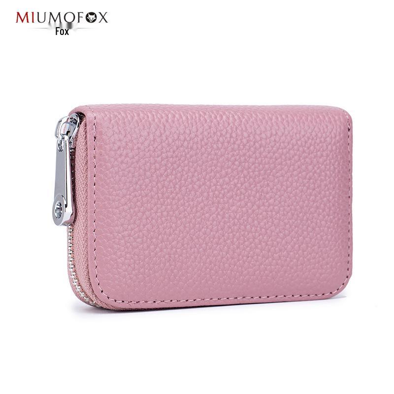 Portafoglio porta carte in vera pelle RFID da uomo e da donna - a soffietto con 12 scomparti, antimagnetico