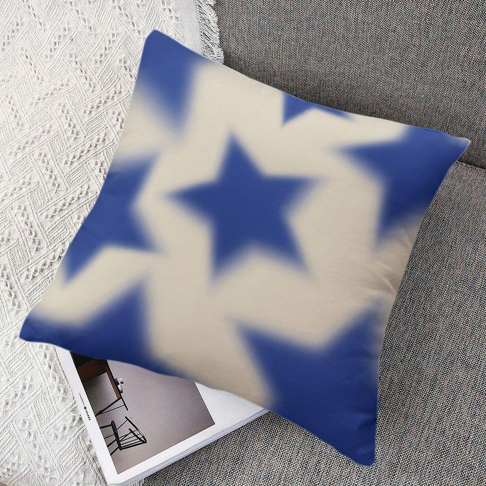 Blurred Blue Stars square Jacquard Pillow Cover for Sofa Office Waist Cushion Cover Home Decorative Pillowcase